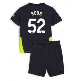 Manchester City Oscar Bobb #52 Uit tenue Kids 2024-25 Korte Mouw (+ Korte broeken)